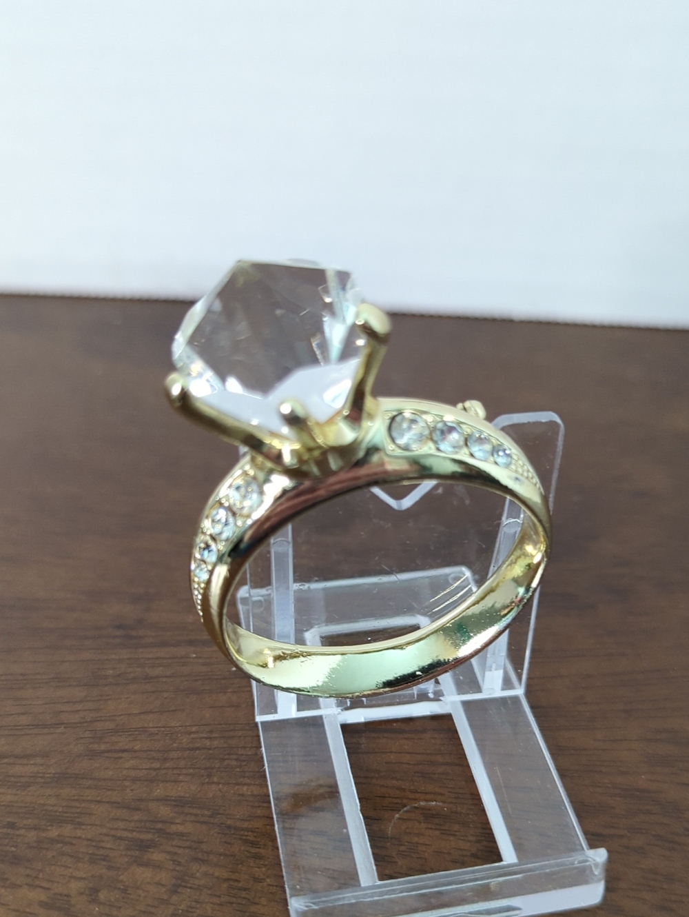 AJC Vintage Oversized Crystal Diamond Ring Brooch 1969-1980